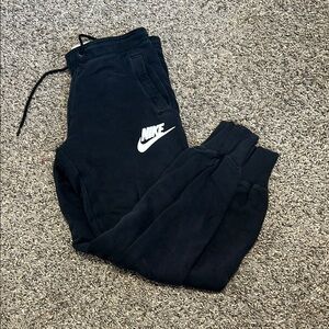 Nike Black Tapered Joggers with Elastic Cuffs